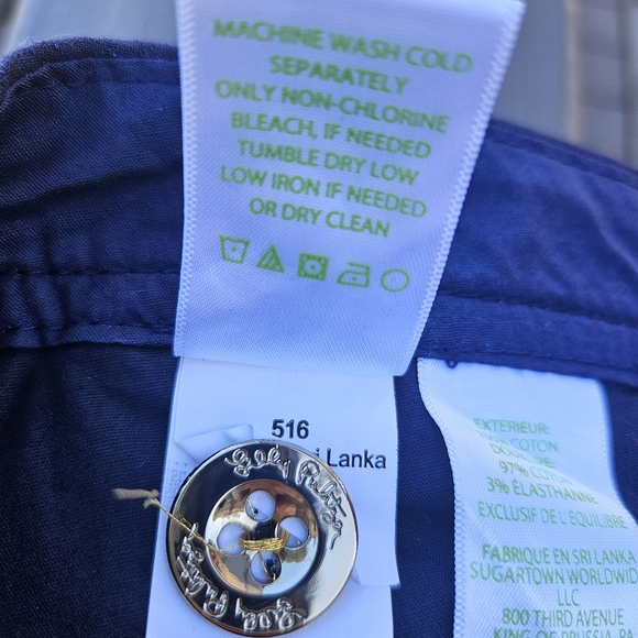 Lilly Pulitzer Colette Scallop Hem Navy Blue Skort 0 With Extra Button NWOT - Picture 5 of 11